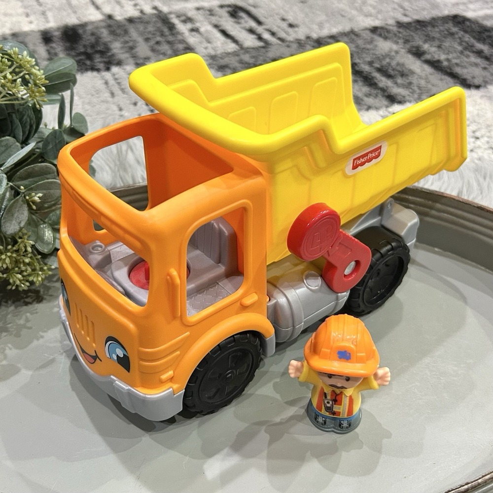 Fisher Price Little People Work Together Dump Truck Toy Music Construction 10 in